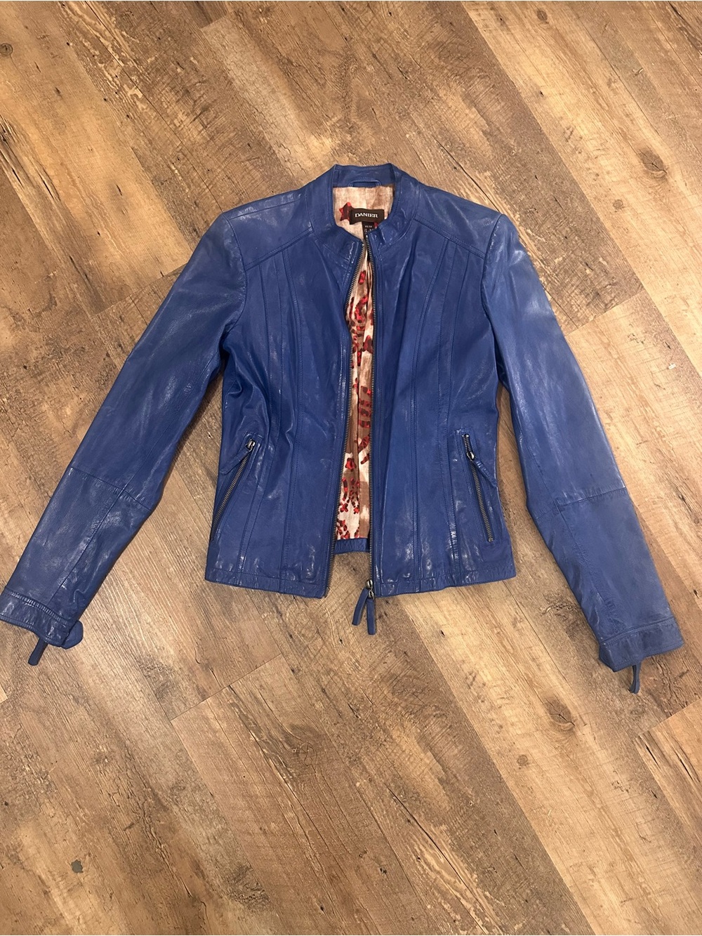 Danier Electric Blue Leather Zip Jacket